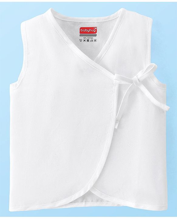 Babyhug 100% Cotton Woven Side Tie Knot Jhablas Pack of 3 - White