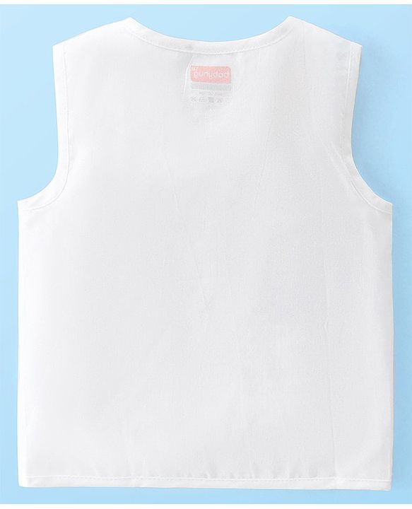 Babyhug 100% Cotton Woven Side Tie Knot Jhablas Pack of 3 - White
