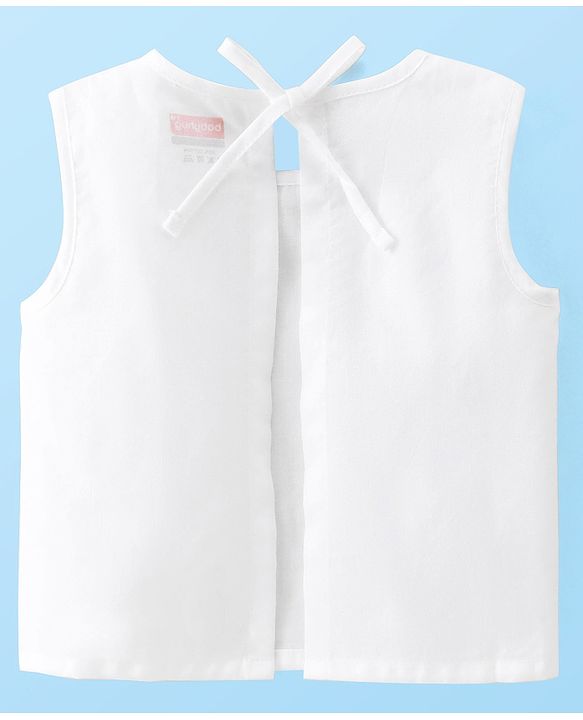 Babyhug 100% Cotton Woven Back Tie Knot Jhablas Pack of 5 - White