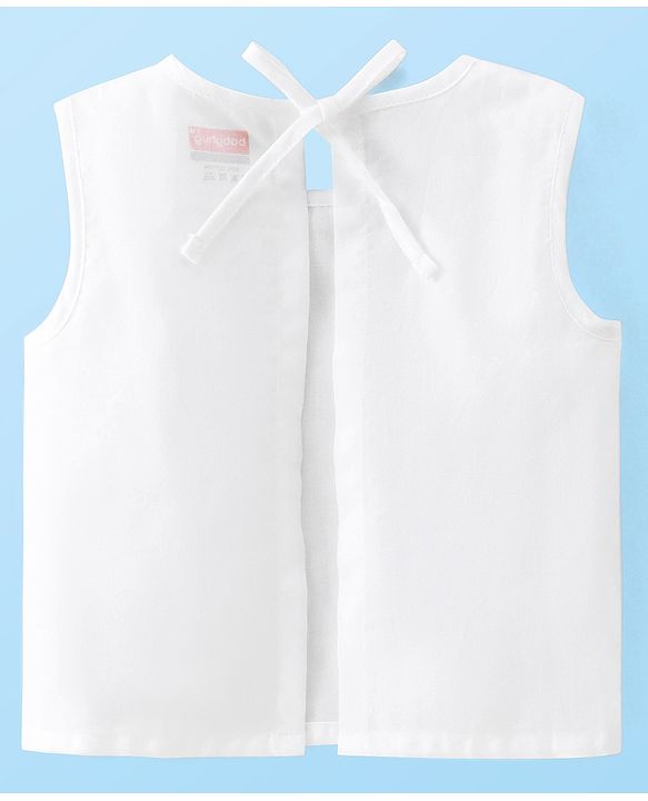 Babyhug 100% Cotton Woven Back Tie Knot Jhablas Pack of 5 - White