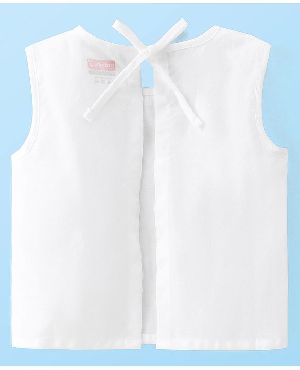 Babyhug 100% Cotton Woven Back Tie Knot Jhablas Pack of 5 - White