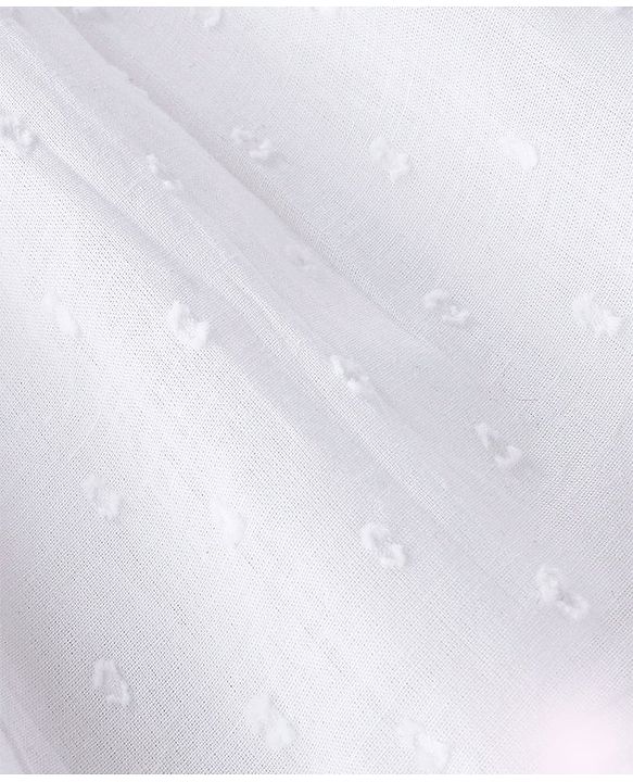 Babyhug Cotton Half Sleeves Woven Top With Smocking and Lace Detailing - White