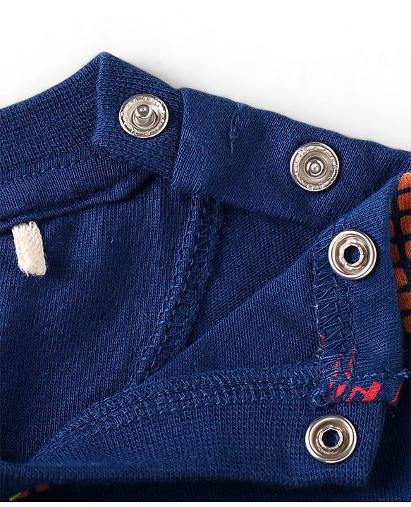Babyhug Single Jersey Knit Half Sleeves Night Suit with Watermelon Print - Navy Blue