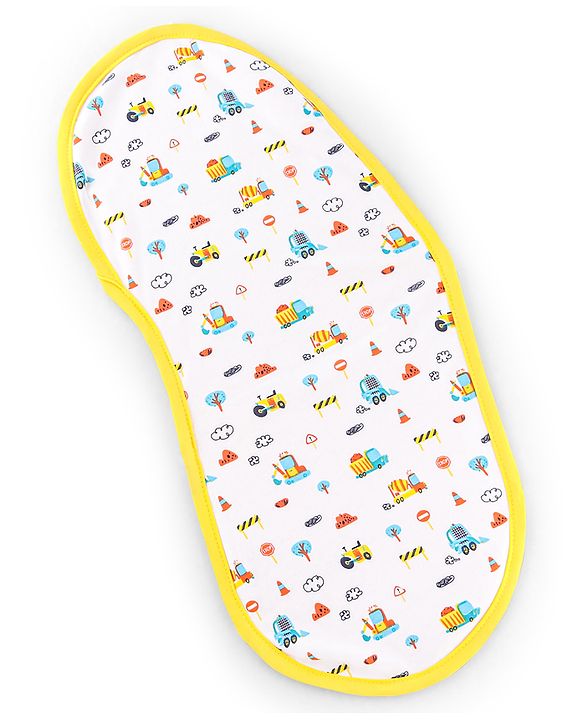 Babyhug Cotton Double Layered Burp Cloth Pack of 2- Blue & Yellow