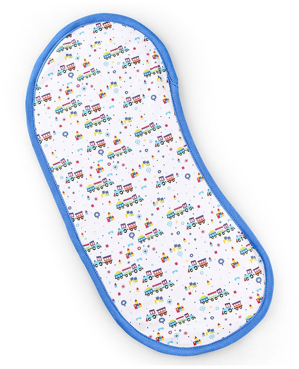 Babyhug Cotton Double Layered Burp Cloth Pack of 2- Blue & Yellow