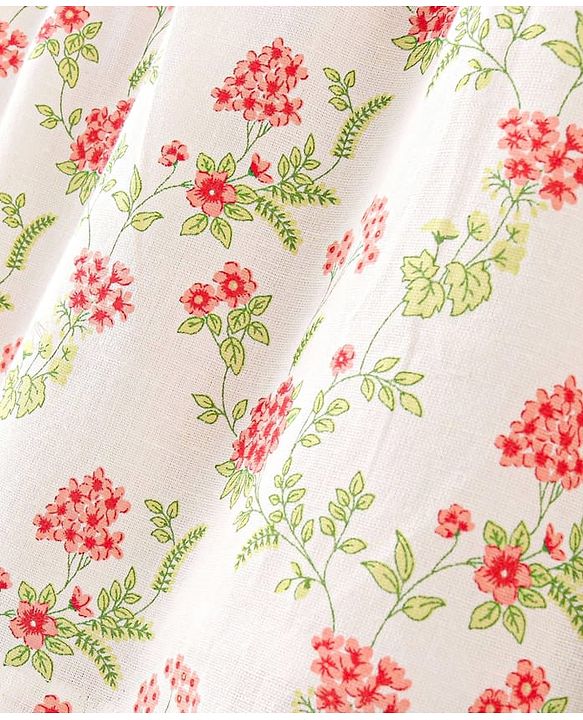 Pine Kids Cotton Woven Sleeveless Frock Floral Print - White