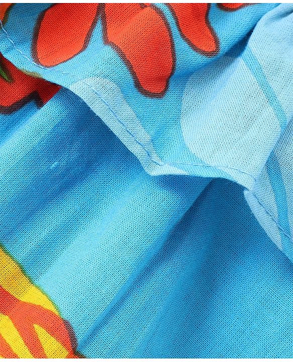 Babyhug Cambric Sleeveless One Piece Dress Tropical Print - Multicolour