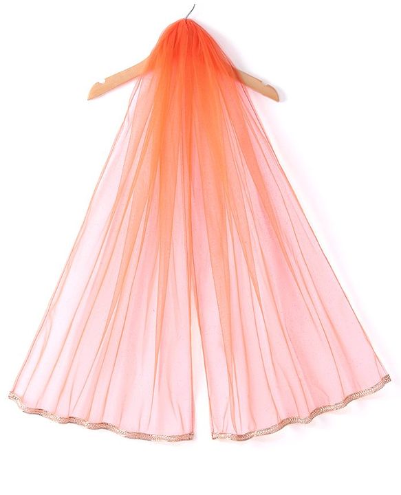 Babyhug Woven Sleeveless Brocade Kurti Chudidar and Dupatta Set - Orange
