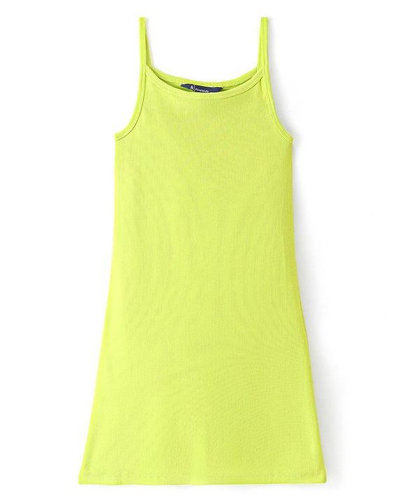 Pine Kids 100% Cotton Knit Sleeveless Solid Color Frock - Evening Primerose