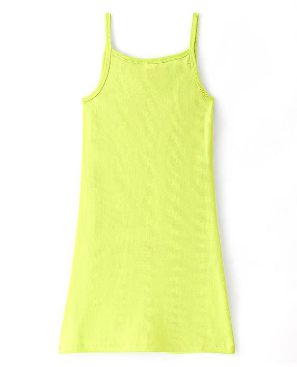 Pine Kids 100% Cotton Knit Sleeveless Solid Color Frock - Evening Primerose