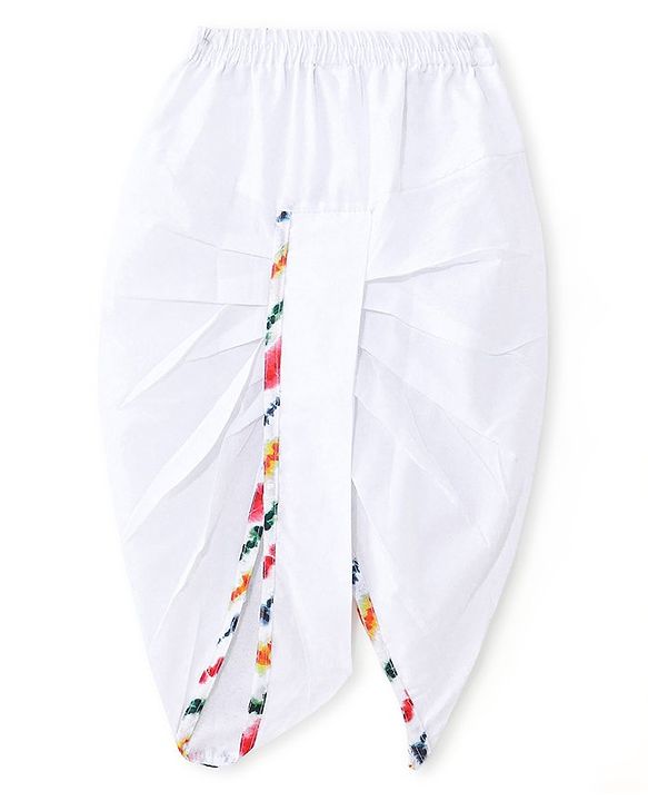 Babyhug 100% Cotton Woven Full Sleeves Kurta & Dhoti Set With Chevron Print - Multicolor