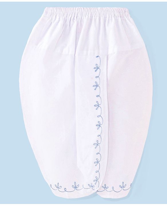 Babyhug 100% Cotton Foil Printed Full Sleeves Kurta & Dhoti Set - White & Blue