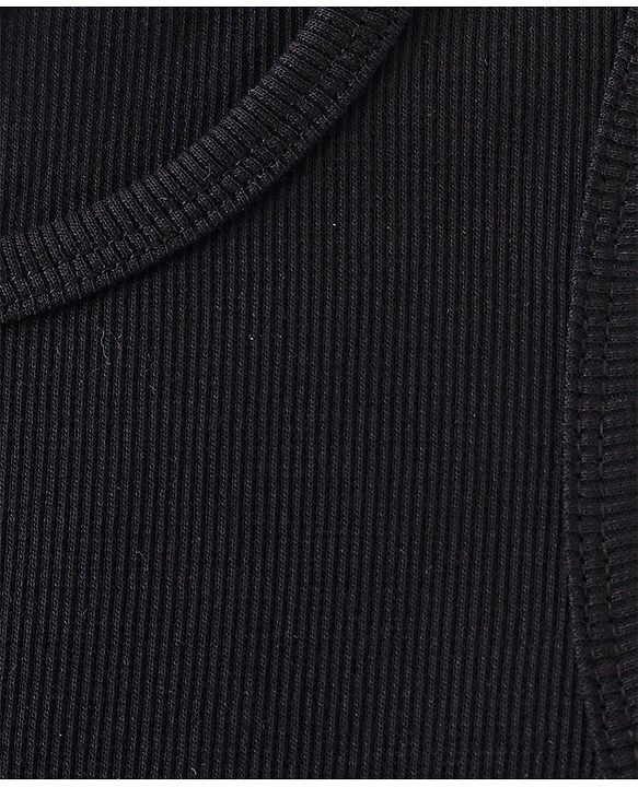Pine Kids 100% Cotton Knit Sleeveless Solid Color Top - Jet Black