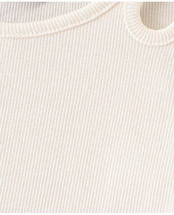 Pine Kids 100% Cotton Knit Sleeveless Solid Color Top - Snow White