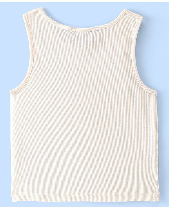 Pine Kids 100% Cotton Knit Sleeveless Solid Color Top - Snow White