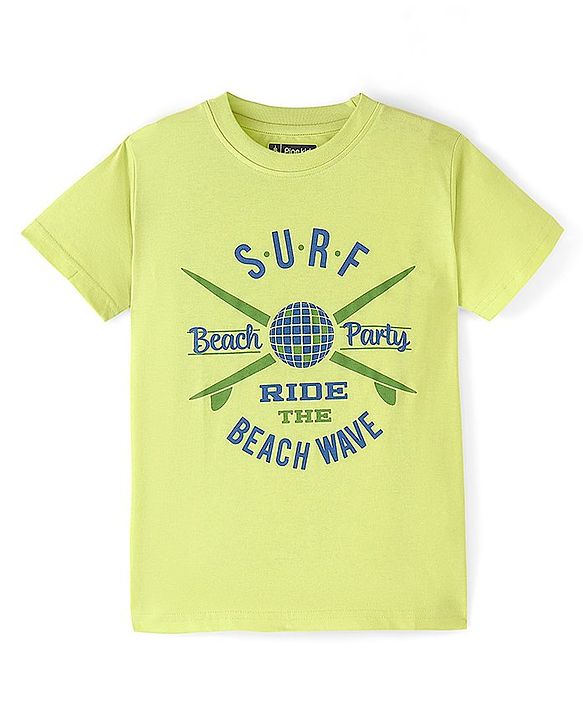 Pine Kids Cotton Knit Half Sleeves  T-Shirts Text Print Pack of 5 - Multicolour