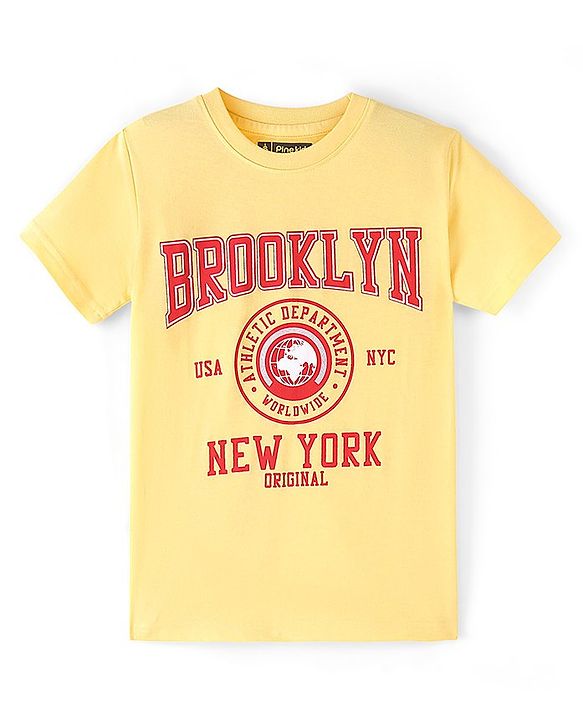 Pine Kids Cotton Knit Half Sleeves  T-Shirts Text Print Pack of 5 - Multicolour