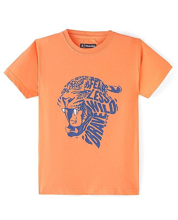 Pine Kids Cotton Knit Half Sleeves  T-Shirts Text Print Pack of 5 - Multicolour