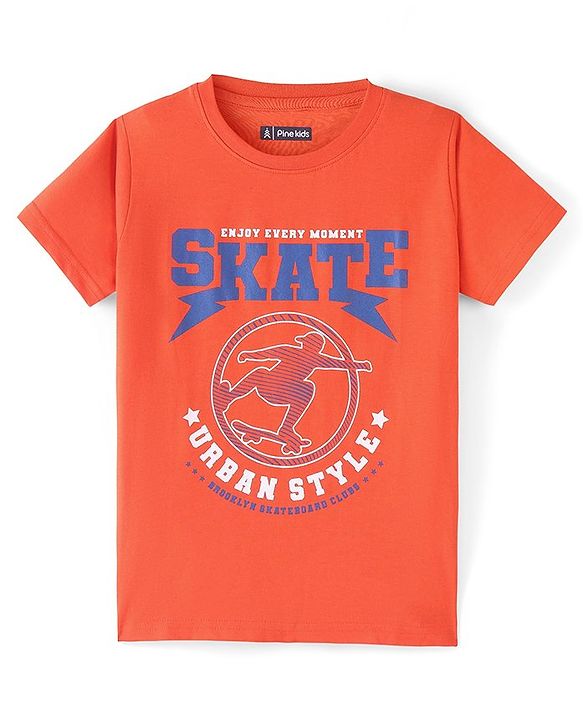 Pine Kids Cotton Knit Half Sleeves  T-Shirts Text Print Pack of 5 - Multicolour