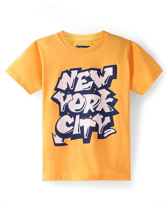 Pine Kids Cotton Knit Half Sleeves Text Printed T-Shirts Pack of 5 - Multicolour
