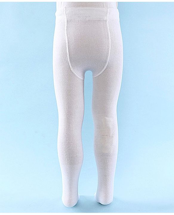 Pine Kids Solid Colored Footie Tights - White