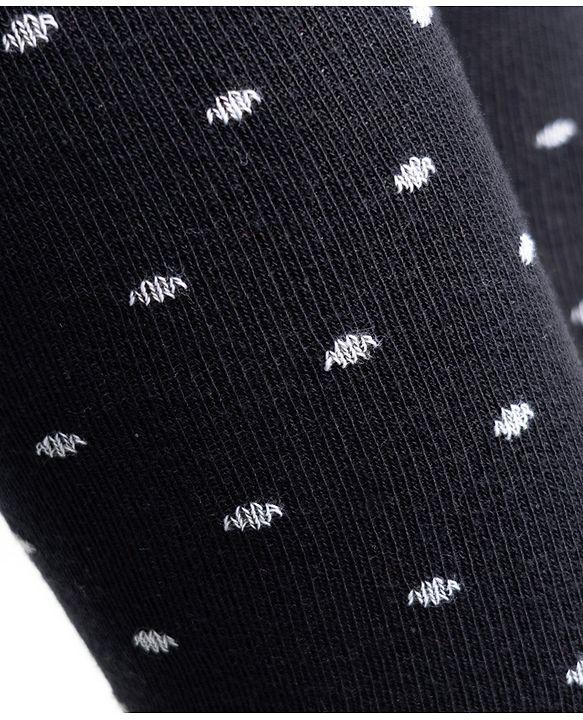 Pine Kids Cotton Nylon Full Length Footed Jaquard Tights Polka Dot Design - Black