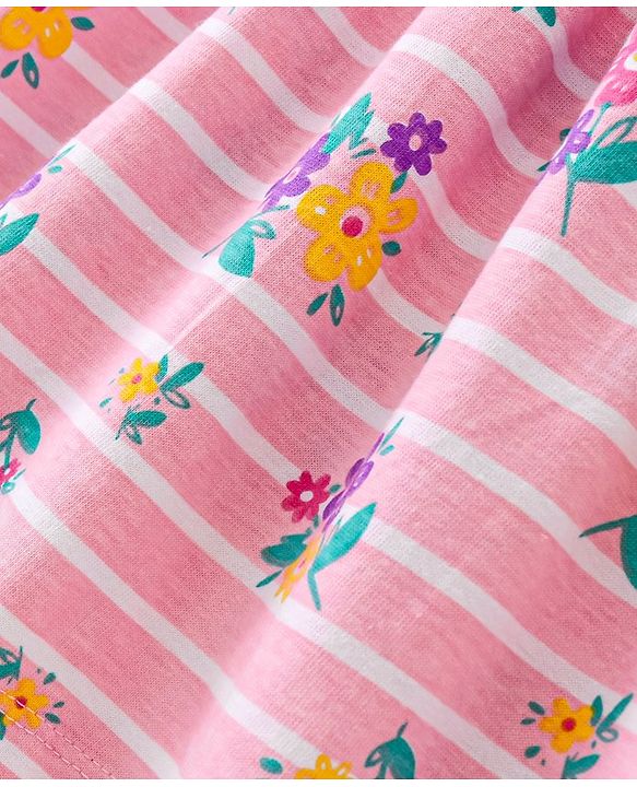 Babyhug Single Jersey Knit Half Sleeves Frock Polka Dot Print Pack of 2 - Multicolor