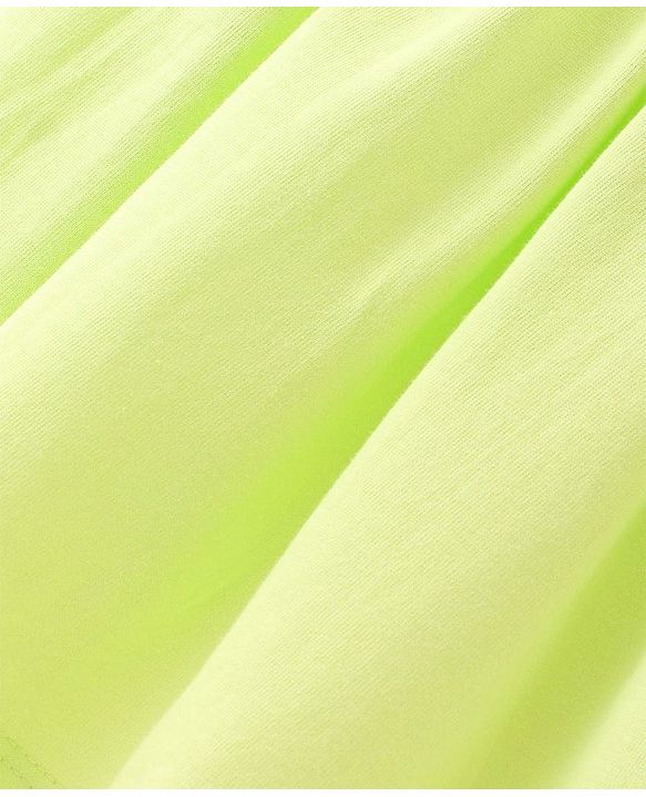 Babyhug Cotton Knit Sleeveless Solid Colour Frock with Bloomer - Lime