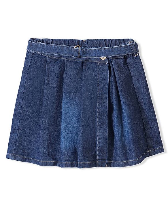 Pine Kids Cotton Woven Mid Thigh Skirt - Med Blue