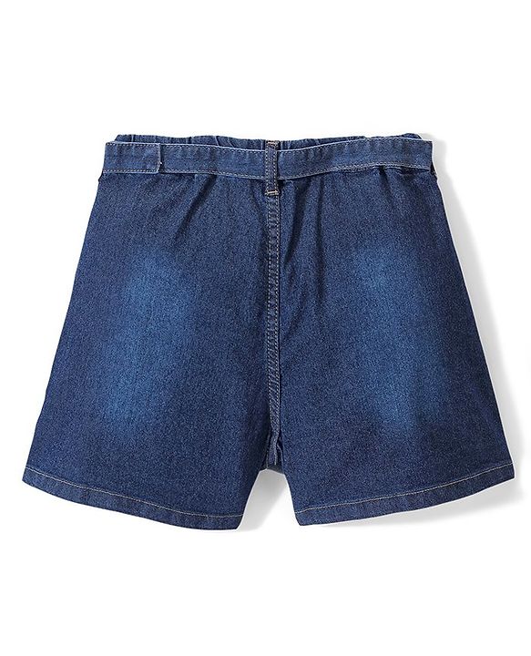Pine Kids Cotton Woven Mid Thigh Skirt - Med Blue