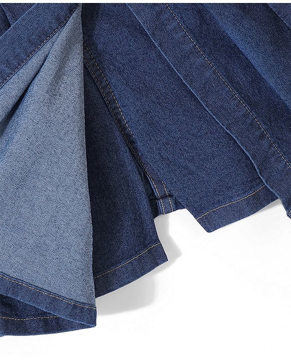 Pine Kids Cotton Woven Mid Thigh Skirt - Med Blue