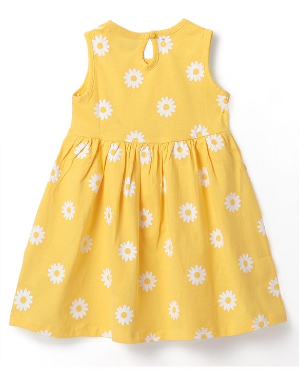 Babyhug Single Jersey Knit Sleeveless Frock Heart Print - Lilac