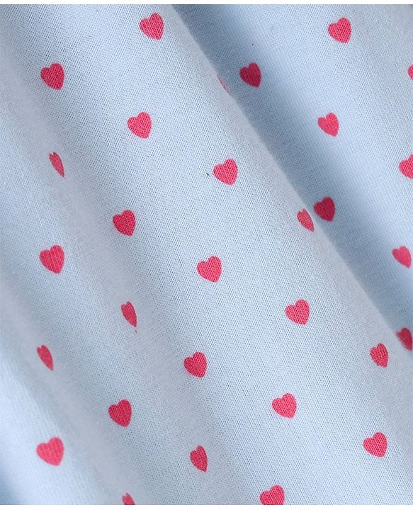 Babyhug 100% Cotton Single Jersey Knit Sleeveless Frock Heart Print - Blue