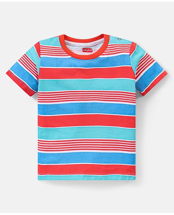 Babyhug 100% Cotton Knit Half Sleeves T-Shirts Football Print Pack of 3 - Multicolor