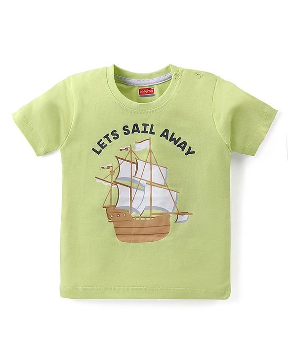 Babyhug Cotton Knit Half Sleeves T-Shirt with Boat  Graphics Pack of 3 - Multicolour