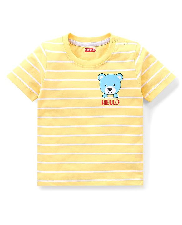 Babyhug Cotton Half Sleeves T-Shirt With Bear & Stars Graphics Pack of 3 - Multicolor