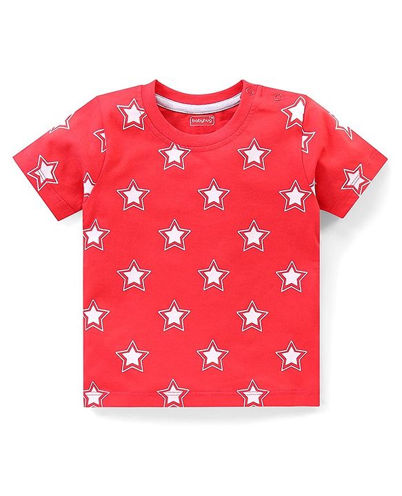 Babyhug Cotton Half Sleeves T-Shirt With Bear & Stars Graphics Pack of 3 - Multicolor
