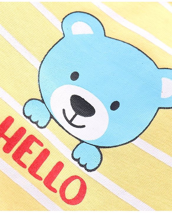 Babyhug Cotton Half Sleeves T-Shirt With Bear & Stars Graphics Pack of 3 - Multicolor