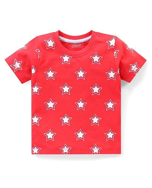 Babyhug Cotton Half Sleeves T-Shirt With Bear & Stars Graphics Pack of 3 - Multicolor