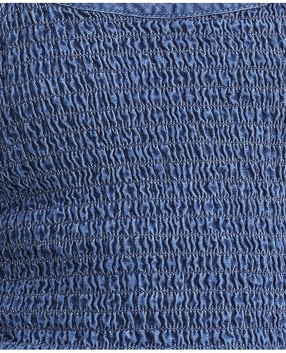 Pine Kids 100% Cotton Woven Sleeveless Singlet Solid Colour Frock -Blue