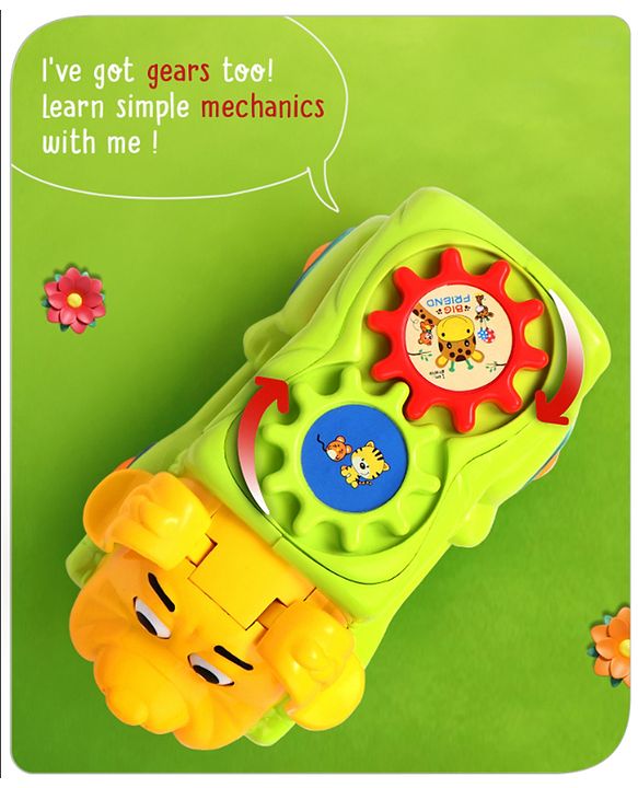 Babyhug 6 in 1 Puppy Musical Bump & Go Car with moving Ear & Eyes| Lights & Music| Dial Phone |Animal Shape Sorter For Toddlers and Kids| BIS Certified| Storage| Time Telling| Cause & Effect - Yellow
