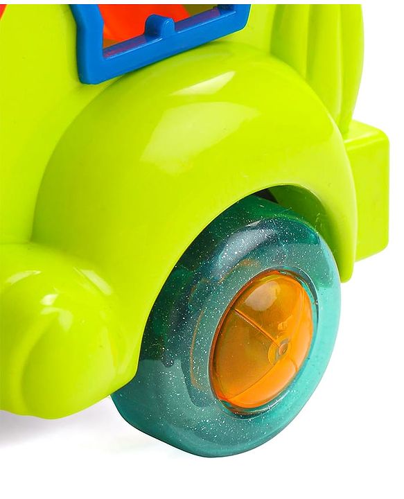 Babyhug 6 in 1 Puppy Musical Bump & Go Car with moving Ear & Eyes| Lights & Music| Dial Phone |Animal Shape Sorter For Toddlers and Kids| BIS Certified| Storage| Time Telling| Cause & Effect - Yellow