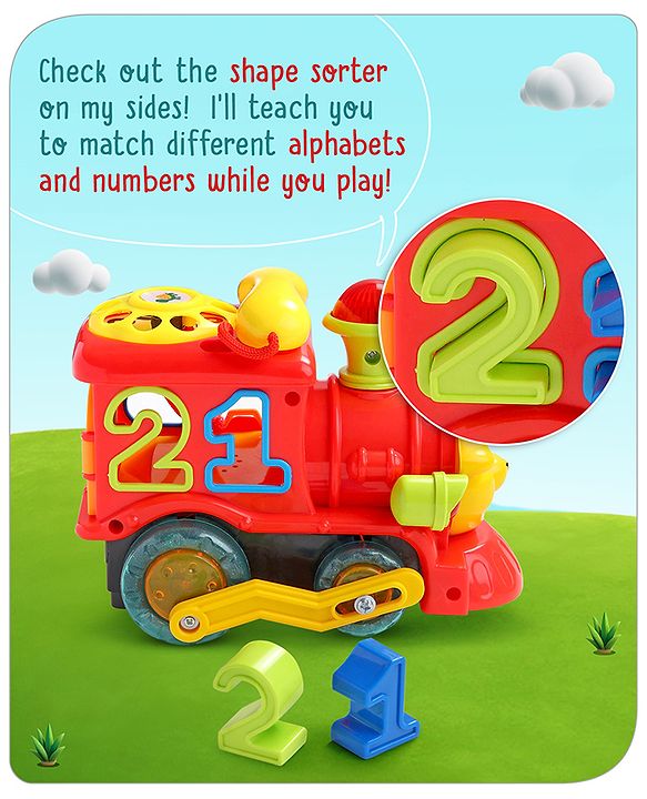Babyhug 6 in 1 Puppy Musical Bump & Go Car with moving Ear & Eyes| Lights & Music| Dial Phone |Animal Shape Sorter For Toddlers and Kids| BIS Certified| Storage| Time Telling| Cause & Effect - Yellow