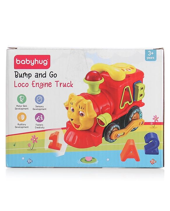 Babyhug 6 in 1 Puppy Musical Bump & Go Car with moving Ear & Eyes| Lights & Music| Dial Phone |Animal Shape Sorter For Toddlers and Kids| BIS Certified| Storage| Time Telling| Cause & Effect - Yellow