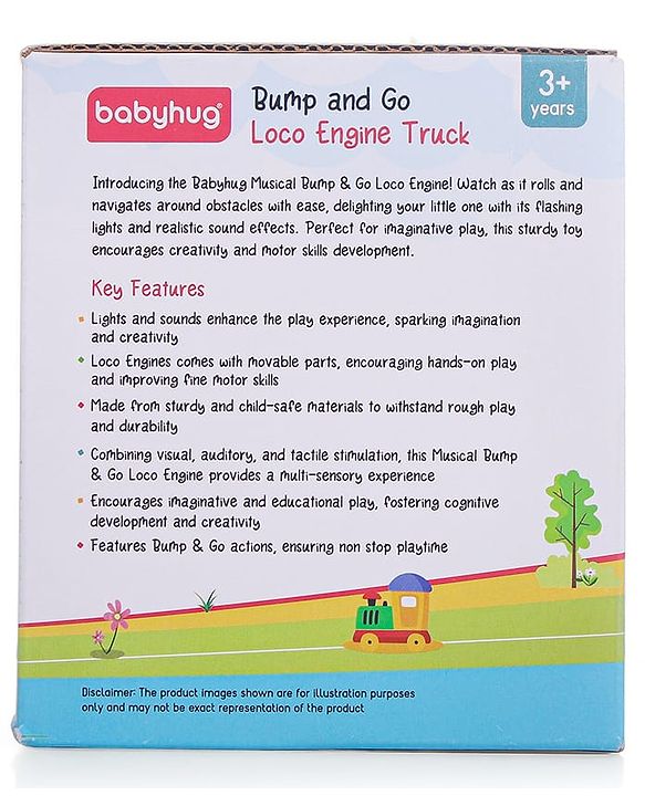Babyhug 6 in 1 Teddy Shaped Bump & Go Loco Engine with Gears & Shape Sorter For Toddlers and Kids|BIS Aprroved| Moving Eye & Tongue| Light & Music| Numbers & Alphabets| Storage| Time Telling- Yellow