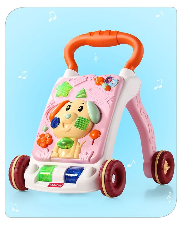 Babyhug Premium Puppy Push Walker for Kids- Green| Activity Walker with Music & Light for Toddlers| Sit to Stand Multi Activity Walker| Interactive Learning Toy for 9 Months to 3 Year Kids| BIS Certified