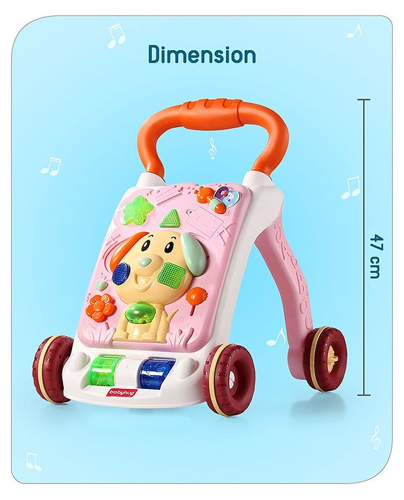Babyhug Premium Puppy Push Walker for Kids- Green| Activity Walker with Music & Light for Toddlers| Sit to Stand Multi Activity Walker| Interactive Learning Toy for 9 Months to 3 Year Kids| BIS Certified