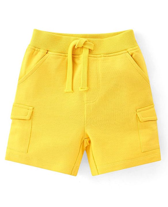 Babyhug Single Jersey Knit Sleeveless T-Shirt with Shorts Set Pineapple Print - Yellow & Blue
