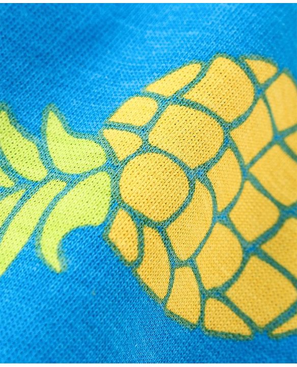 Babyhug Single Jersey Knit Sleeveless T-Shirt with Shorts Set Pineapple Print - Yellow & Blue