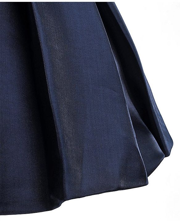Pine Kids Half Sleeves  Party Frock with Sequin Detailing - Navy Blue